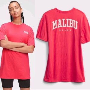 NEW GAP Malibu Beach Graphic T Shirt Short Sleeve Red Medium Teens Juniors Kids